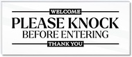 Acrylic Please Knock Before Entering Door Sign, 6.0x2.5 Please Knock Sign for Door with Adhesives, w