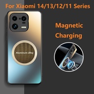 Car mounted Magnetic charging Acrylic Hard case for Xiaomi 13T Pro Mi 12T Mi13 Mi14 Pro Case Mi14 Mi13 Mi11 Ultra Phone Cover