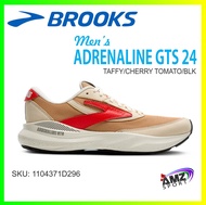 💥NEW💥 BROOKS MEN'S ADRENALINE GTS 24  (110437 1D 296) RUNNING SHOE D CUTTING (TAFFY/CHERRY TOMATO/BL
