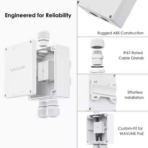 WAVLINK Outdoor Enclosure for PoE Injectors IP67 Weatherproof Box Exclusively Designed for WAVLINK O