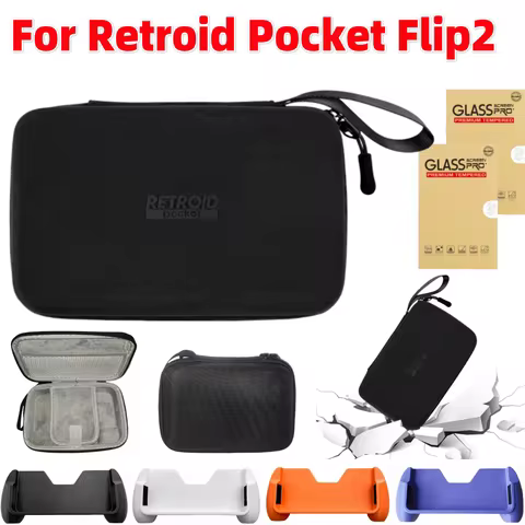 For Retroid Pocket Flip 2 Portable Storage Bag Shockproof Handheld Carrying Case for Retroid Pocket 