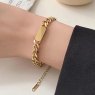 SOPHISTICATED BRACELET TITANIUM STEEL JEWELLERY GOLD GOLDEN GELANG TANGAN ANTI KARAT