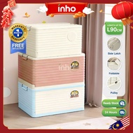 INHO L41-90cm (24-284 Litre) Collapsible Multifunction Movable Storage Box With Bottom Pulley