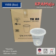 [1000sets/carton] YKR8 (8oz) - Round PP Container, Microwave Safe PP Container with Lid, Yokoko Roun
