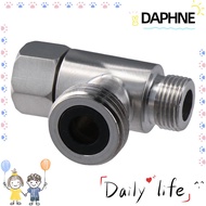 DAPHNE Three Way Angle Valve, One in Two Out 3/8 Inch and 1/2 Inch Water Pipe Diverter, Fasten 304 Stainless Steel T-joint Three-way Adapter Water-tap