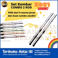 [Set Kembar] Torikumu Kotai 2021 H 9'0" (9 Feet) 15-45lb 2-Piece Spinning Fishing Rod Joran Ikan