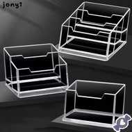 THUY 1Pcs Business Card Box, 1/2/3 Grids Acrylic Plastic Bussiness Card Holder,  Transparent School 