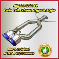 Honda Civic FC 1.5 turbo Rear Type R Style H-TEC Performance Exhaust System Twin Tail