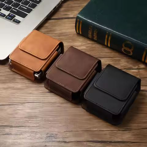 Leather Belt Clip Case Men Waist Bag For Samsung Galaxy Z Flip7 Flip6 7 6 5 4 3 5G,Oppo Find N3 Flip