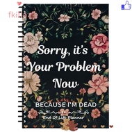 FKILLA End of Life Planner, I'm Dead Now What Book Planner Guided Color Legacy Planning Notebook, Hu