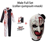 Christmas🎀 Men Halloween Costumes Art The Clown Cosplay Costume Movie Terrifierr 2 Bloody Jumpsuit M