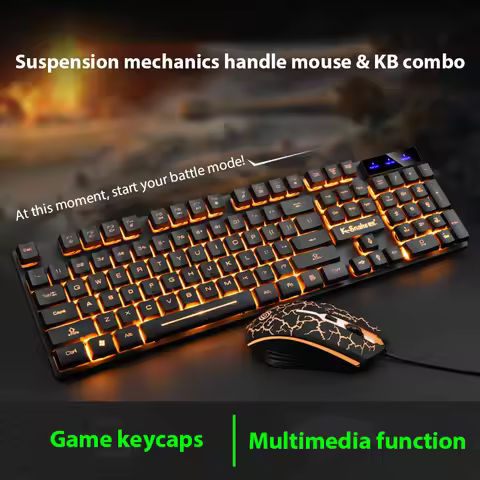 KM320 Keyboard And Mouse Set Waterproof Luminous Game Backlit Keyboard