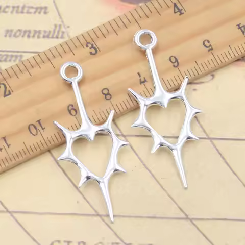 20pcs Charms Heart Thistles Thorns Sword 44x19mm Tibetan Silver Color Pendants Antique Jewelry Makin
