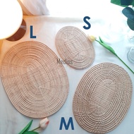 Alas Pinggan Periuk Rotan Dulang Rotan Anyaman Berbentuk Bujur Penyangga Foto Handmade Rattan Placem