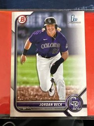 MLB 2022 Topps 1st Bowman Baseball Card - Colorado Rockies 科羅拉多落磯隊 外野手Jordan Beck 棒球卡 球員卡