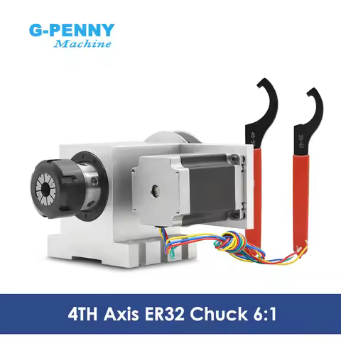 ER32 Chunk 4th Axis CNC dividing head Rotation 6:1 A Axis/ A axis kit for Mini CNC router wood worki