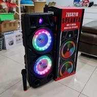 ZQS 8210 BOOM BOX 8"x 2 WIRELESS KARAOKE BLUETOOTH SPEAKER READY STOCK