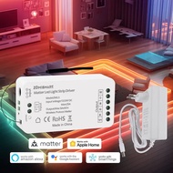 Zemismart Matter Over WiFi LED Strip Light Controller RGBCW Smart Led Driver Works with Smartthings 