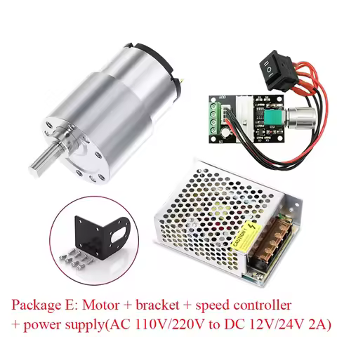 JGB37-520 DC 12V 24V Reduction Gear Motor Large Torque High Power 15kg 7RPM-960RPM 520 Gear Motor Re