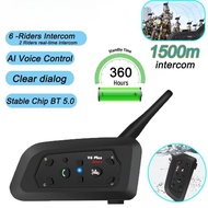 New V6 PLUS Motorcycle Bluetooth Helmet Intercom Headset, Noise Reduction Music Player 850mAh, 1500m