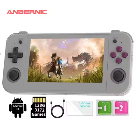 ANBERNIC RG505 Handheld Game Console Android 12 System Unisoc Tiger T618 CPU 4.95 Inch OLED Touch Sc