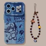 Denim Dizai Suitable for Apple 17promax Cartoon iphone16 with Chain 15 Sets 13 Silicone Phone Case 2