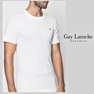 😍เสื้อยืดคุณภาพดี เสื้อยืดสีขาวGUY LAROCHE เสื้อยืดชายสีขาว (JVU2423R8WH) เสื้อยืดสตรีท