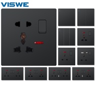 【Great discount】VISWE USB Socket Universal Socket Double Socket Wall Socket Wall Switch Light Switch