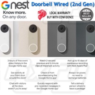 Google Nest Doorbell (Wired, 2nd Gen) Wired Video Security Camera cctv iptv door viewer cam door bell