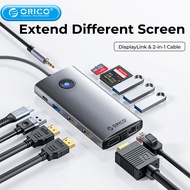 ORICO DisplayLink แท่นวางมือถือประเภท USB C 3.0ถึง4K60hz HDMI-รองรับ DP PD100W SD ฮับต่อพ่วงสำหรับ A