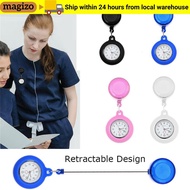 MAGIZO Pocket Watch Silicone Quartz Clock Clip-on Fob Watch