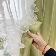 Curtain Edge11Centimeter Wide Beaded Lace Trim Cream Style Lace Edge Ruched Pearl Wood Ear Edge Supe