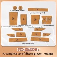 ZLWR BYD SEALION 7 Central Control Water Coaster วัสดุหนังไร้สายชาร์จ Central Control ประตู SLOT Pad