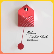 DODEKA Light Sensor Cuckoo Clock Creative Living Room Tabletop Clock Hourly Chime Cuckoo Wall Clock