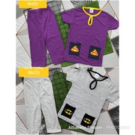 Set Kurta Baby Baju Melayu Budak Purple Ungu Grey Kelabu 1-6tahun