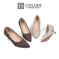 COLINE CLN-736 Heels Tweed / Sepatu Nylon Wanita #C1125