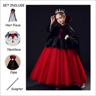 Kids Girls Halloween Vampire / Ghost Bride Gothic Black & Red Dress Gothic Style Lace Long Sleeves M