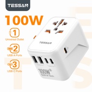 TESSAN 100W Fast Charge GaN Universal Travel Adapter Power Adapter with USB C International Adaptor