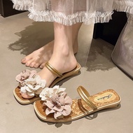 Floral Sandals Can Be Worn In 2 Ways Open Toe 3 cm High Heels Fashion Good To Wear Size 35-40