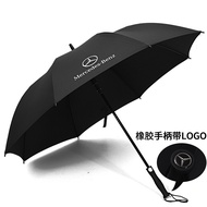 ก้านตรงกอล์ฟ BMW พับได้อัตโนมัติเต็มรูปแบบร่มโลโก้รถเบนซ์ออดี้ Mercedes ร่มมือจับยาว