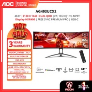 AOC AGON AG493UCX2 49" 180HZ CURVED UWQHD VA Panel Gaming Monitor