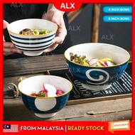 ALX BORONG MALAYSIA 4/8 Inch Japanese Hand Painted Art Ramen Tableware Ceramic Porcelain Bowl Noodle