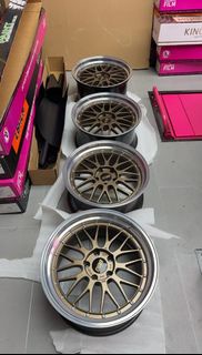 二手正品BBS LM MBZ-BKBD 19吋鍛造拆車鈴 數據前9.5J ET22 後11J ET37 孔距 5X120 大拋邊 MBZ 限量古銅色