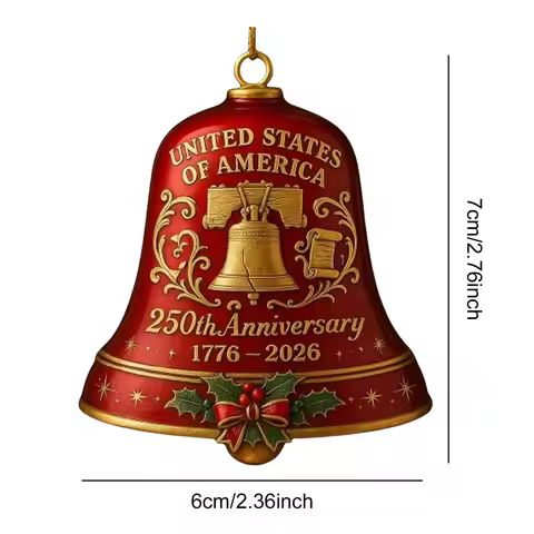 USA 250th Anniversary Bell Multi-Purpose 3D Commemorative Bell Elegant Crafted Doorbell for Christma