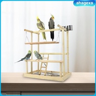 [Ahagexa] Wooden Bird Playground Bird Playing Gym for Conures Budgie Cage Accessories