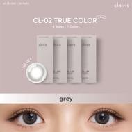 [เฉพาะ-1.5ขึ้นไปเเถม1กล่องคละสี](NEW) Clairis 1 Day (เซ็ต 4 กล่อง 20 คู่) สี True Grey รุ่น CL-02 TR