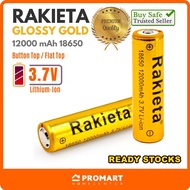 GLOSSY GOLD Bateri Boleh Cas Semula 18650 3.7V Flat Top / Button Top Rechargeable Battery 12000mAh B