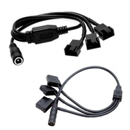 DC5521 12V Plug to 3 PC Fan Power Adapter Cable 3-Pin & 4-Pin Computer Cooling Fans DC5525 MOLEX