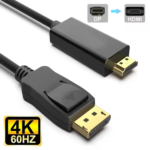 Navceker Displayport Cable to HDMI 4K 60Hz Display Port DisplayPort to HDMI Converter Adapter for Pr