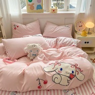 Embroidered duvet cover set, breathable woven yarn. Duvet cover has internal zipper Bedsheet Set